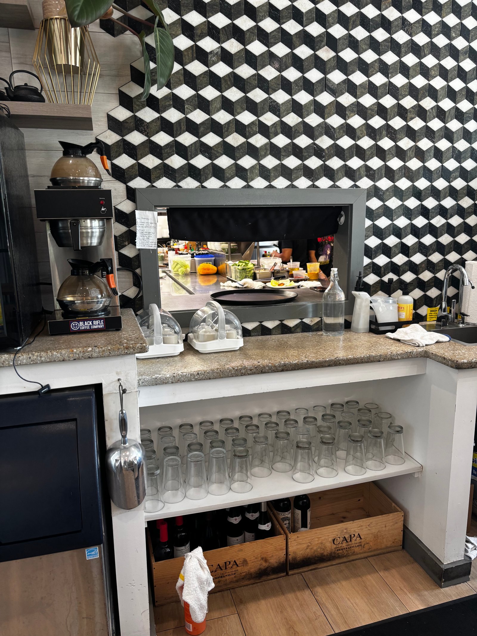 Guests watching the chef at work